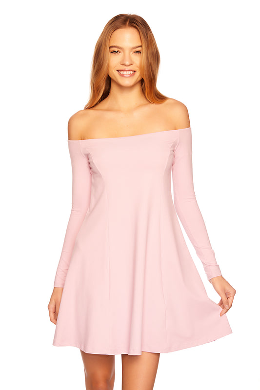 off shoulder long sleeve dress